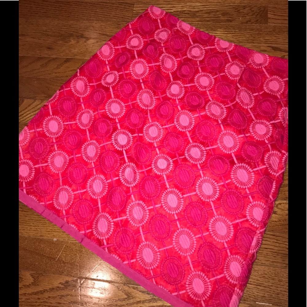 Boden 6R pink & red skirt w/ sheer overlay.